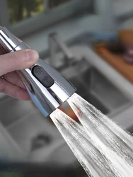 Kitchen faucet external pull-out sprinkler anti-splash water bubbler booster sprinkler spray gun universal universal extender