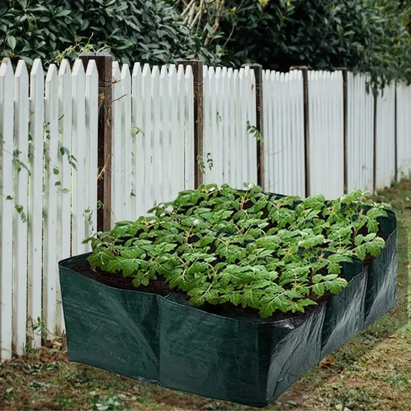 Planting Bags Plant Grow Bags 6 Grids Vegetable Planting Bag Container Portable Flower Plant Growing Bags Reusable Garden Raised Planting Bed Courtyard Decor