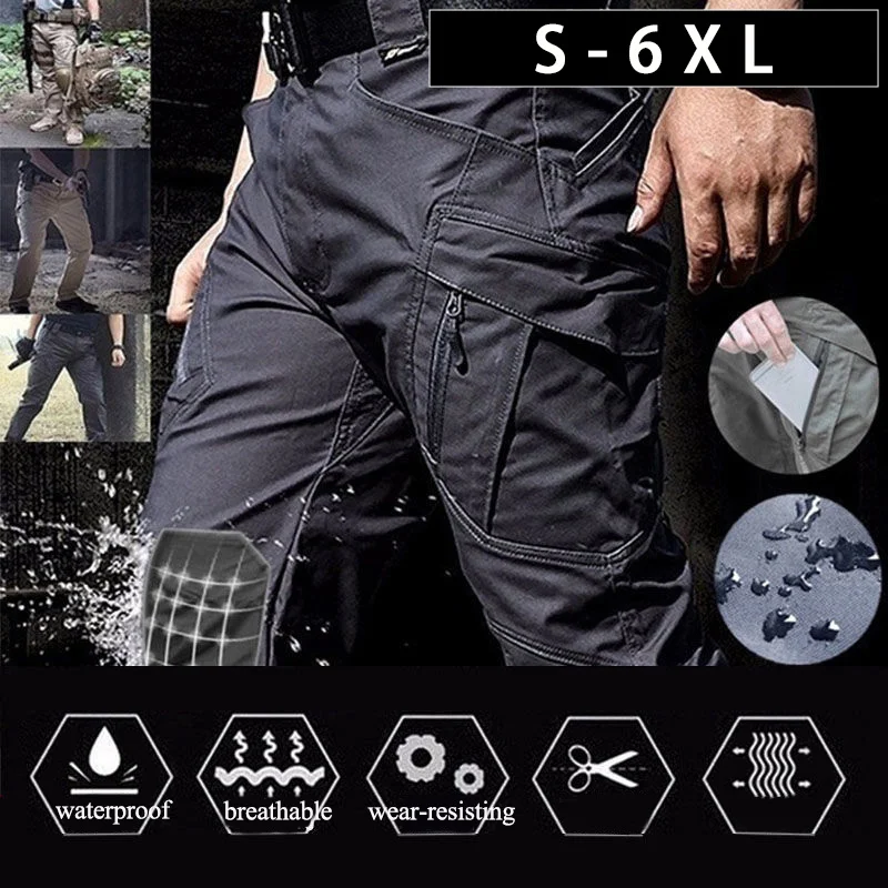 

Tactical Cargo Pants Men Combat Trousers Army Military Pants Multiple Pockets Working Hiking Casual Men's Trousers Plus Size 6XL