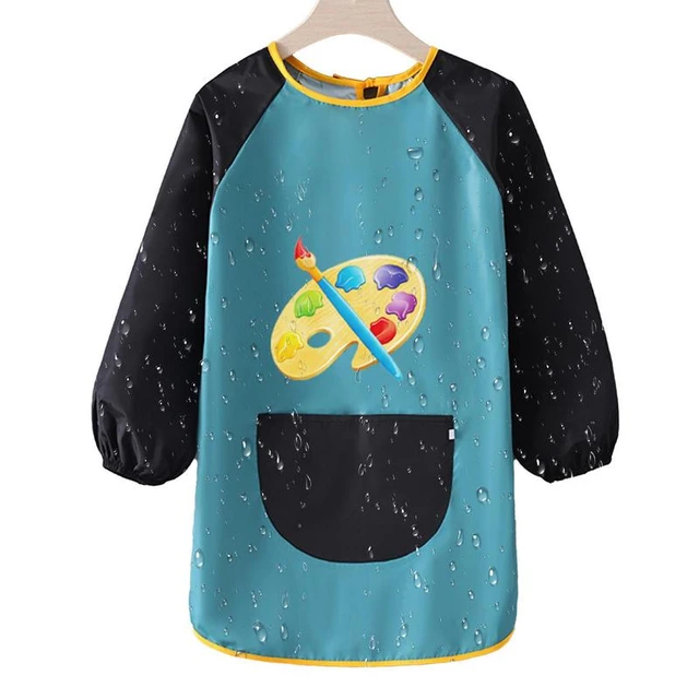 Paint Apron For Kids Long Sleeve Polyester Painting Smocks Adjustable  Waterproof Comfortable Kids Smocks With Big Pocket For - AliExpress