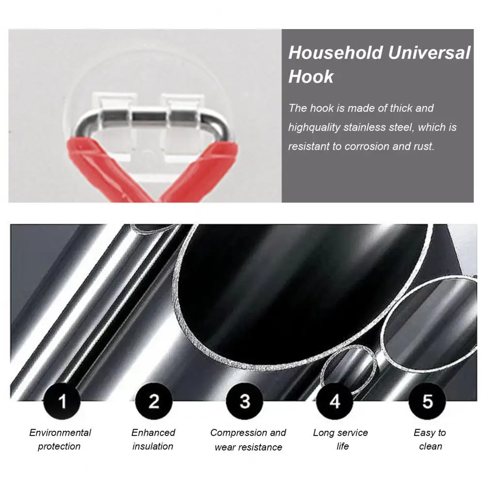 

Mop Holder Hook 4Pcs Useful Wall-mounted Easy to Install Bathroom Broom Rod Anti-slip Hanging Hook Holder Household Supplies