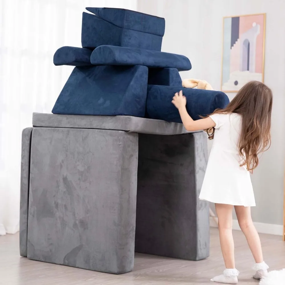 Play Couch Sofa for Kids 10PCS Sectional Sofa Playroom Imaginative Furniture for Creative Kids Girls and Boys Bedroom 4