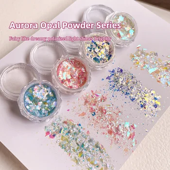 10 Colors Holographic Hexagon Nail Sequin Aurora Glitter Ethereal Princess Sparkling Nail Powder Nail Art Decorations 3X3X2 CM 1