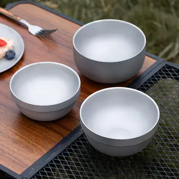 Titanium Camping Bowl Pure Titanium Heat-Resistant Lightweight Durable for Outdoor Camping Travel BBQ Picnic Backpacking