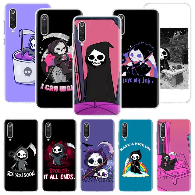 Cute Death Ghost Sickle Phone Case For Xiaomi Poco X3 Nfc X4 Gt X5 Pro M3 M4 M5S M2 F3 F2 F1 Mi Note 10 A3 A2 Lite Coque Cover