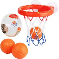 4pcs Bath Toys Bathtub Basketball Hoop with 3 Balls Fun Bathroom Shooting Game Toy Gift for Toddler Kids Children Little Baby 1