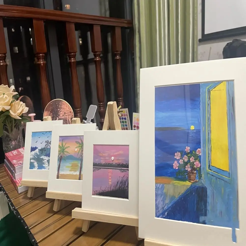 1Pcs Wood Mini Easel Frame Desktop Triangle Display Stand Wedding Table Card Stand Holder Children Painting Craft Artist Tripod