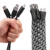 5-8mm Thermoresistant Tin Plating Cable Tube Sleeve EMI Shielded Flexible Wire Wrap Cover Line Cord Organizers Cable Management 2