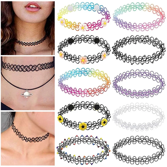 Tattoo Choker Necklace Bracelet  Stretch Tattoo Choker Bracelet - 2pc/lot  Style - Aliexpress