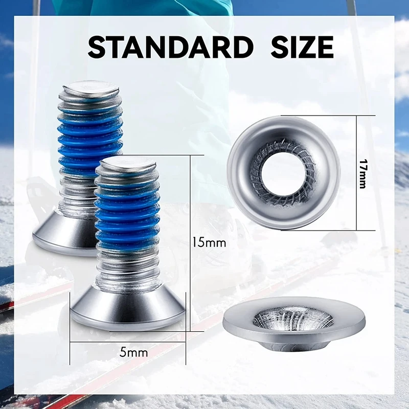 Snowboard Binding Screw Set Include 16 Pieces Snowboard Mounting Screws And 16 Pieces Snowboarding Screw Washers