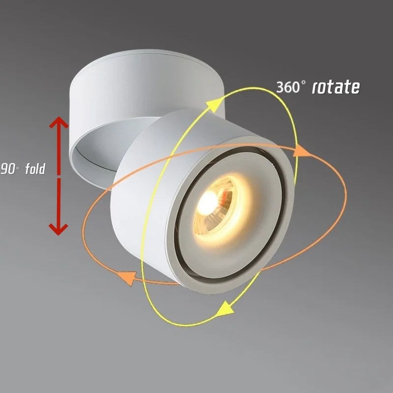 Track light Anti-glare COB spotlights Ceiling light 7W 12W 15W 360&deg; Rotation LED Downlights Aluminum AC110V 220V Home business