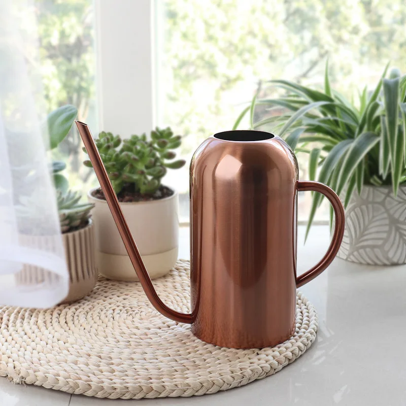 Stainless Steel Watering Pot Gardening Potted Small Watering Can Use Handle Perfect For Flower Plants Shower For Garden