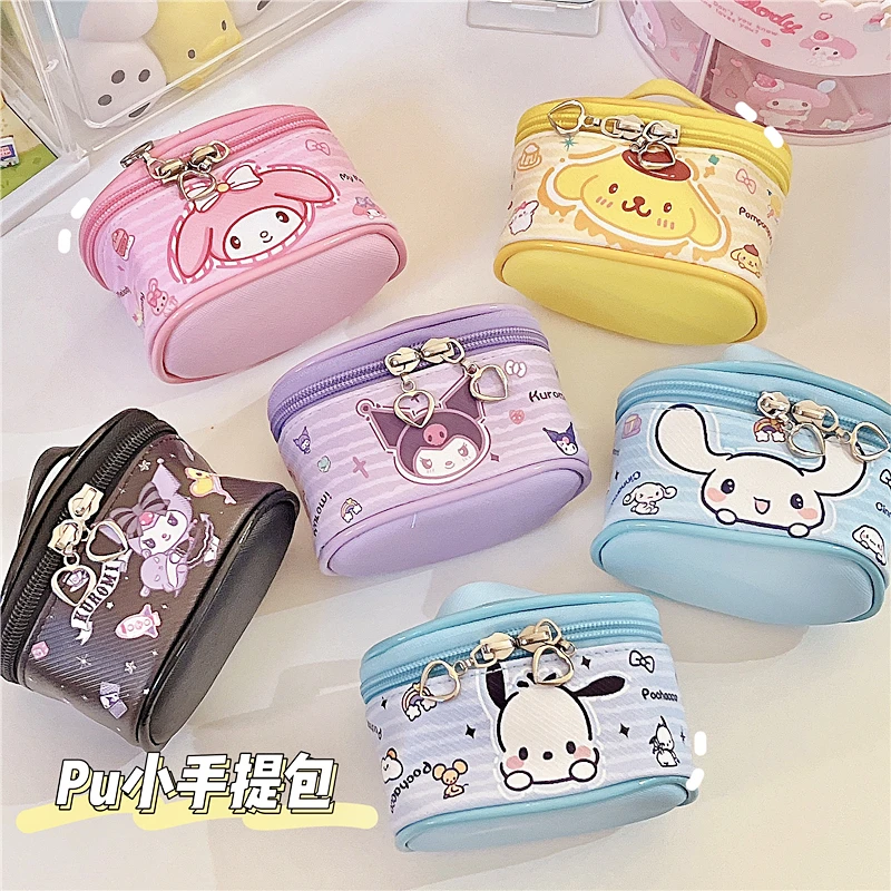 

Cartoon Cinnamoroll Kuromi My Melody Pochacco Cute Mini Cosmetic Bag Handbag Kawaii PU Sundries Hair Rope Storage Bag