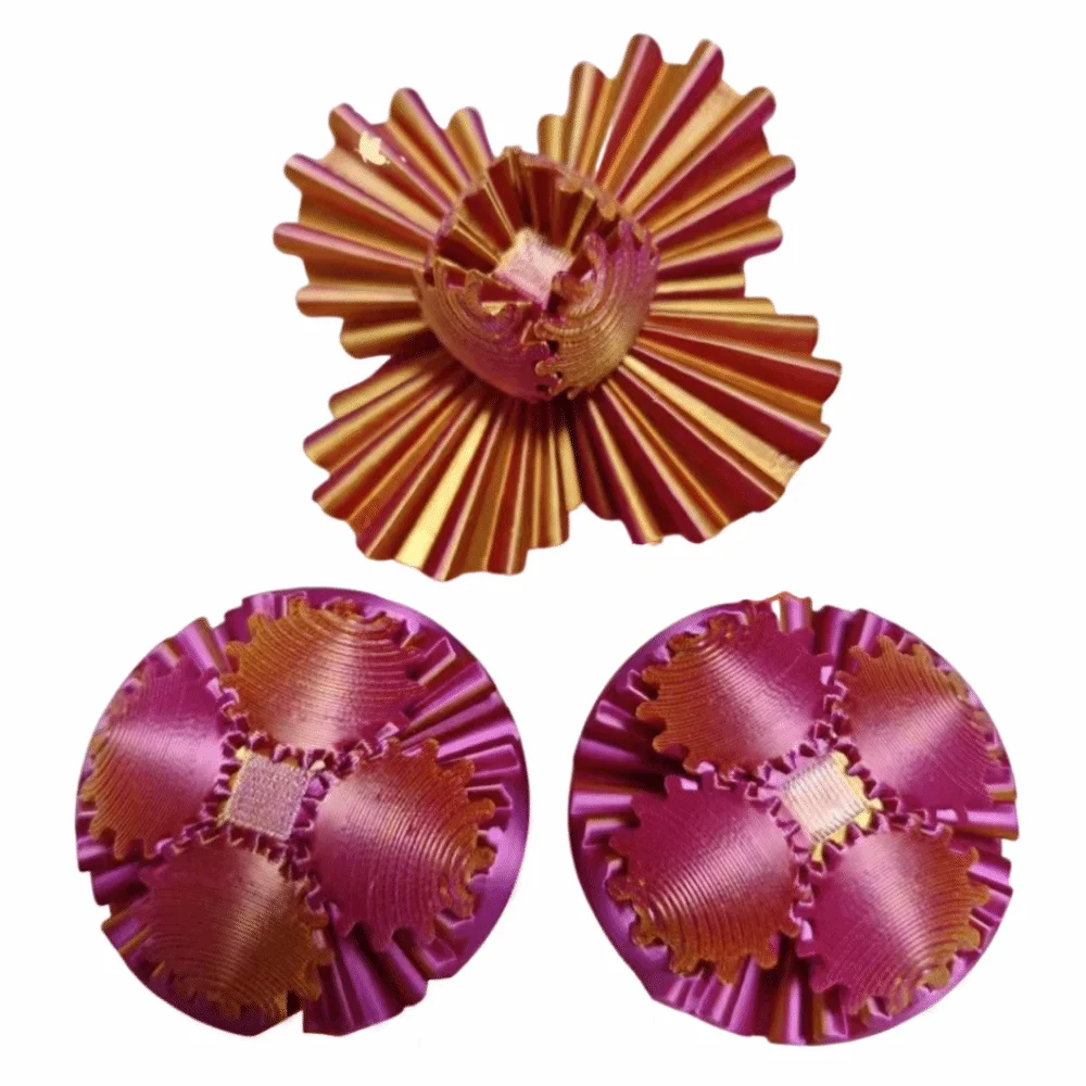 Kullanımı Kolay Yaratıcı Dişli Topu Rahatlatıcı Renkli Dönen Top veya Küp Hafif Göz Alıcı 3D Baskılı Fidget Süsü