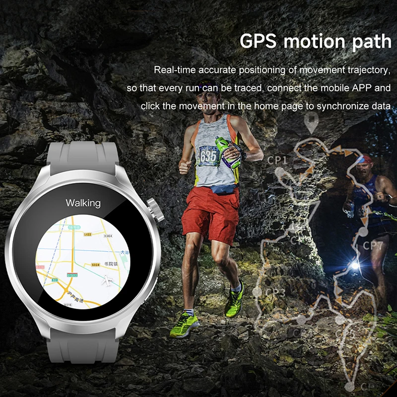 2025 New GPS Sports Smart Watch Men AMOLED HD Screen Outdoor Fitness Compass IP68 Waterproof NFC Bluetooth Call Smartwatch Man