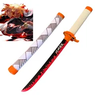 Cosplay Anime Demon Slayer Hagashi Akihito Bamboo 24inch Katana Sword Kimetsu no Yaiba Role Play Sabito 60cm Weapon Model 1