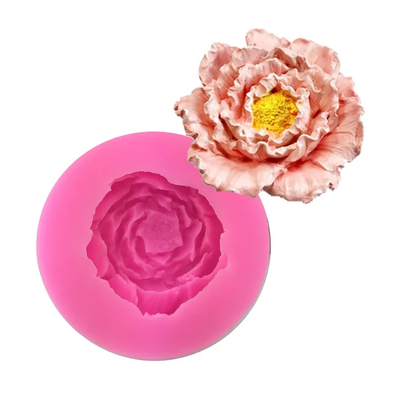 3D Peony Flower Silicone Soap Molds Candle Molds Peonies Clay Mould Silicone Jello Sugar Cake Decorating Chocolate Fondant Mold
