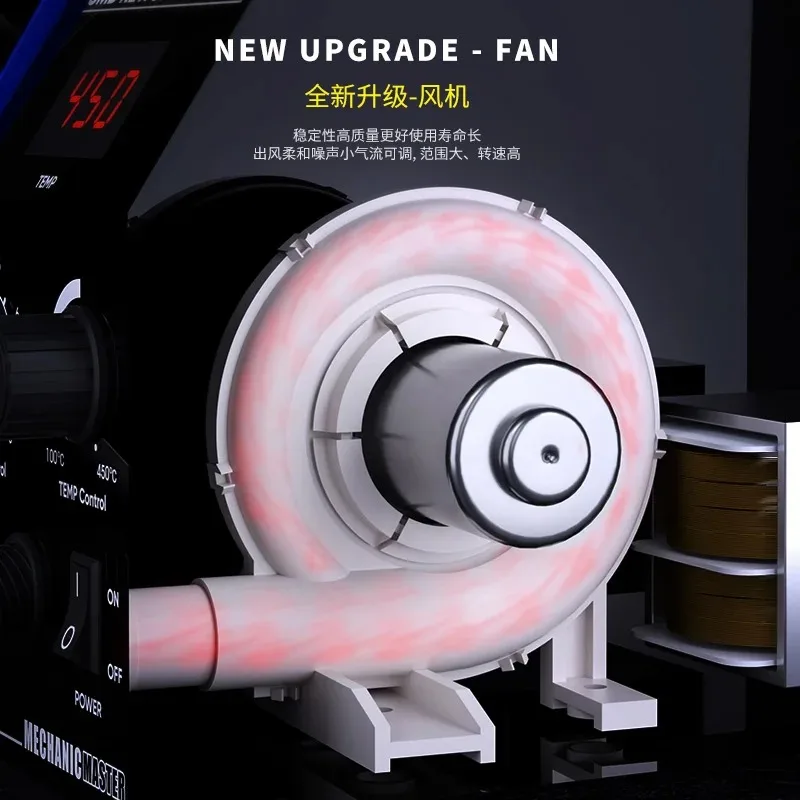 MECHANIC 957DW 납땜 스테이션, 투-스롤 열풍 리워크 스테이션, 메인보드 납땜용 열풍 납땜 제거 스테이션