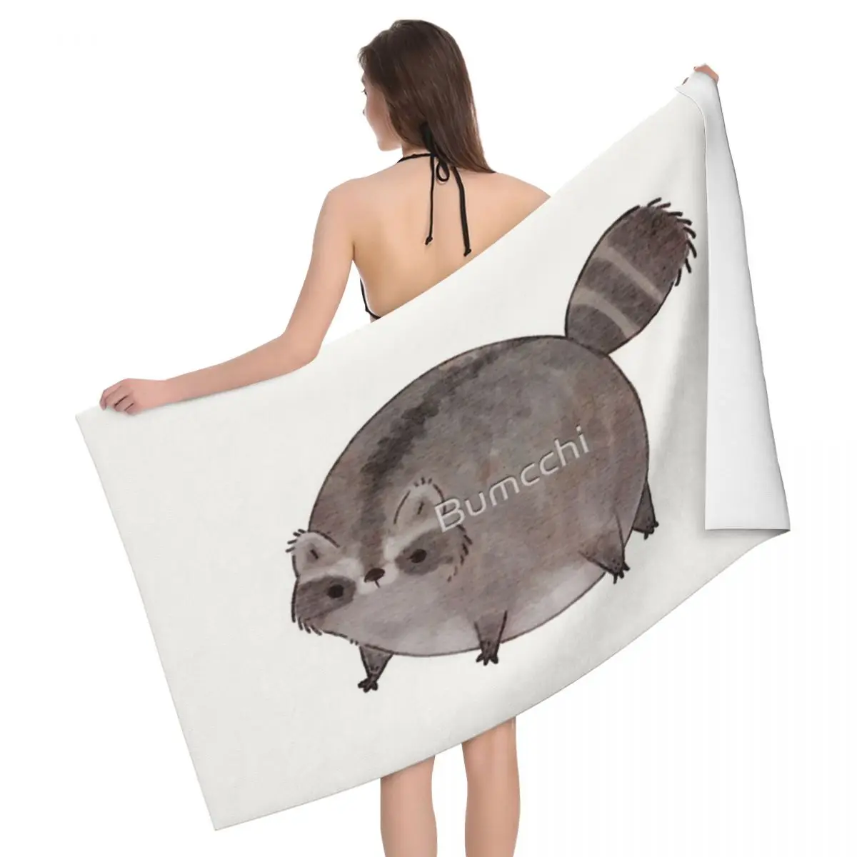 

Chubby Trash Panda 80x130cm Bath Towel Water-absorbent For Travelling Holiday Gift