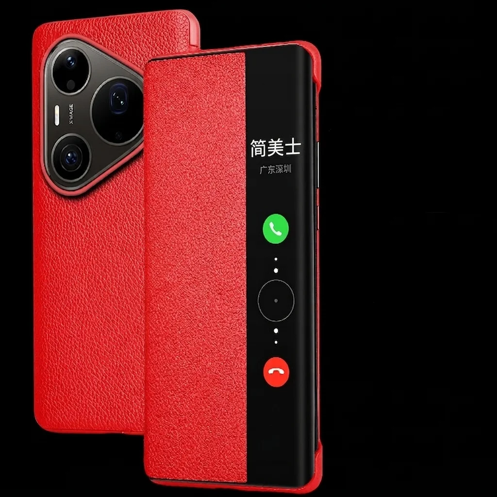 Elegant Leather Flip Case with Full Coverage Window View