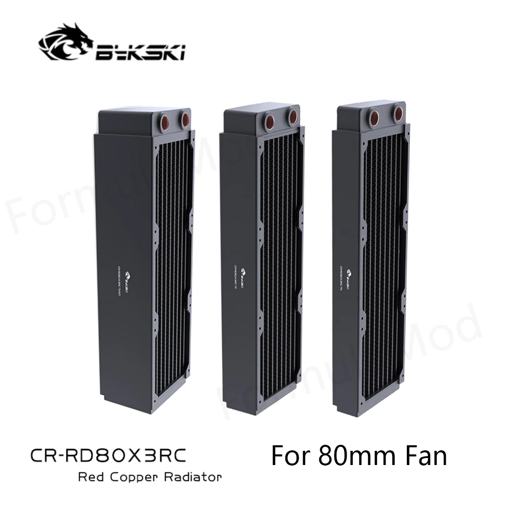 Bykski Copper Cooling Radiator 30/40/60mm Thick For 80mm Fan
