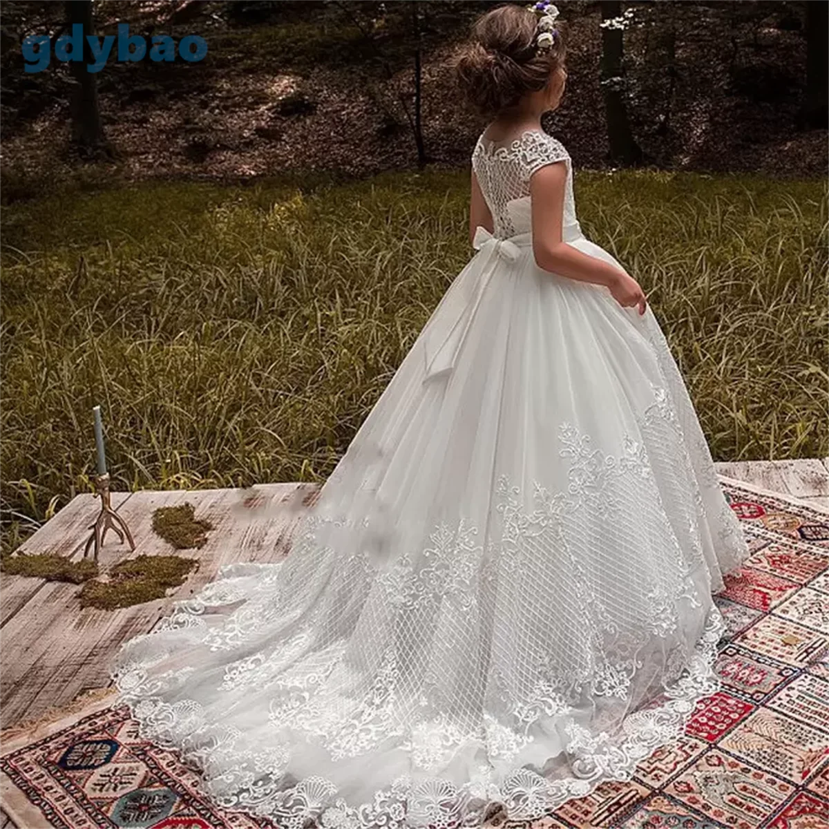 

Communion Dresses For Girls Flower Girls' Dresses Sleeveless Jewel Neck Tulle A Line Little Girl Princess Pageant Ball Gown