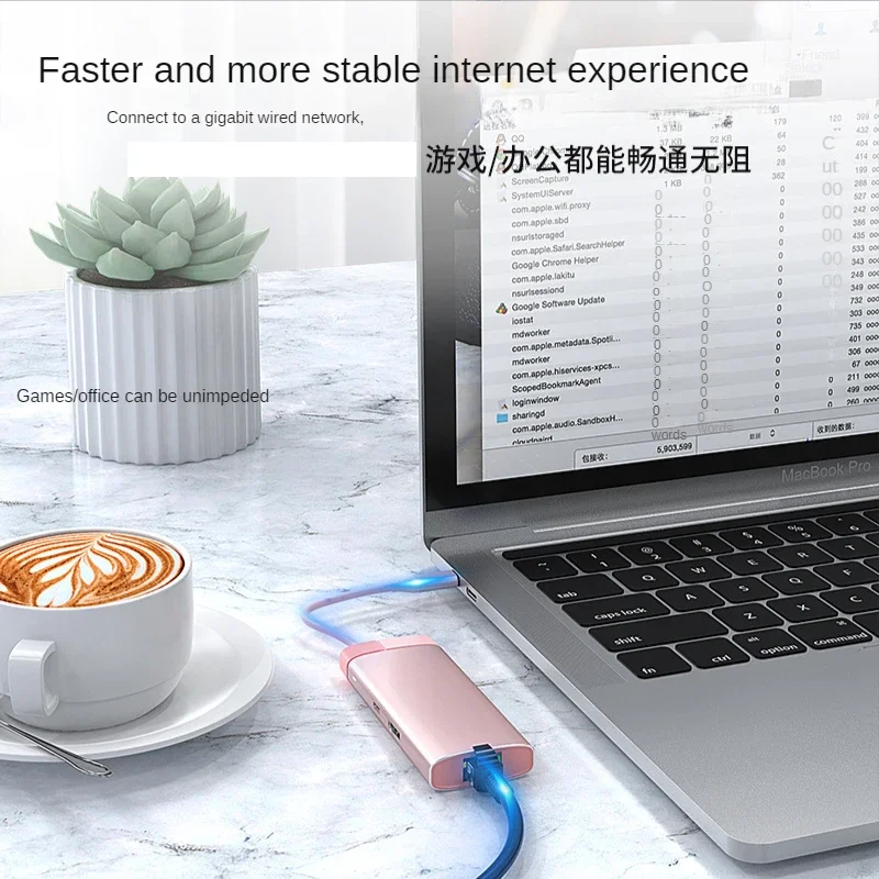 USB-C Extender Hub USB 3.0 100M Docking Station PD100W Charging 4K HDMI 1080P for Xiaomi Lenovo Macbook Pro 13 15 Air