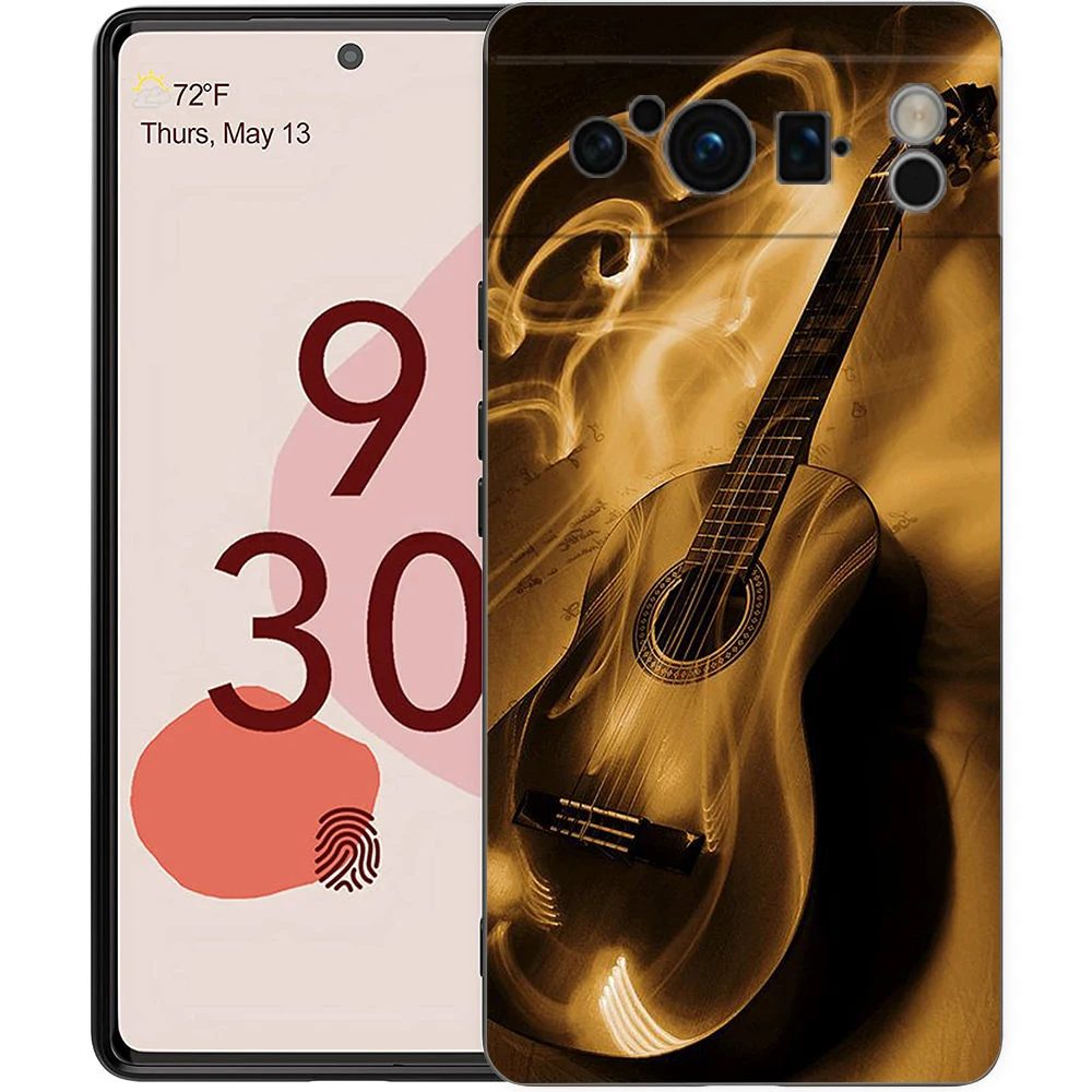 Guitar Music Art Shockproof Silicone Phone Case Cover