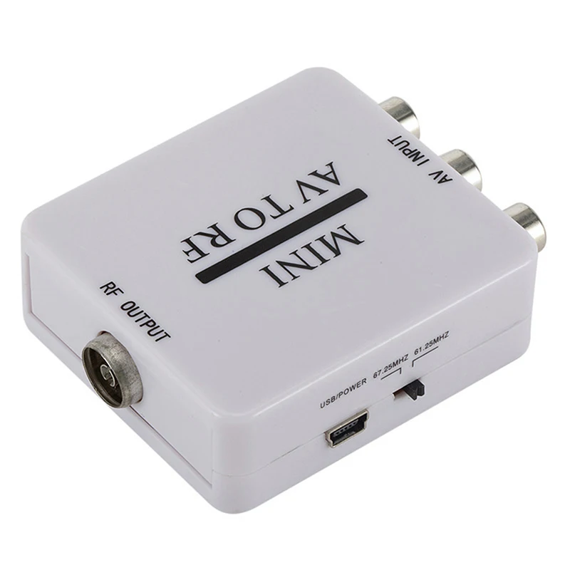 

RCA/композитный A/V к RF/коаксиальный преобразователь RF модулятор AV 2 коаксиальный адаптер
