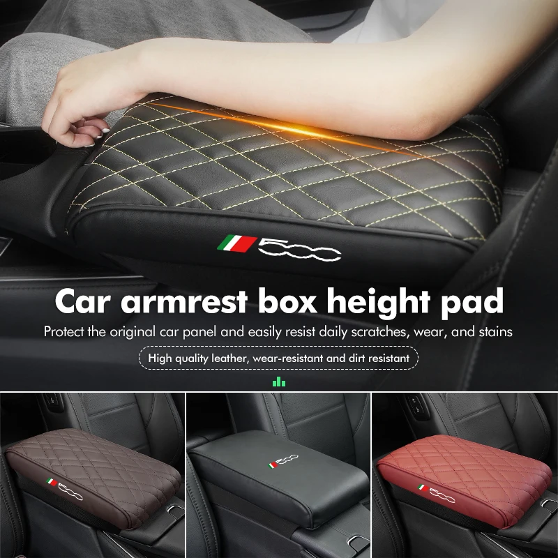Bracciolo Centrale Coperchio Scatola Pad Rialzante Accessori In Pelle Per Fiat Abarth 500 Abarth 124 Abarth 595