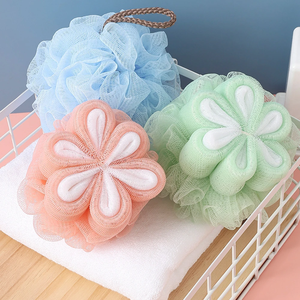 

1pc Soft Mesh Bath Sponge Balls Nylon Cleaning Brush Shower Puff Body Cleaner Exfoliating Scrubbers Bath Ball Bathroom Supplies