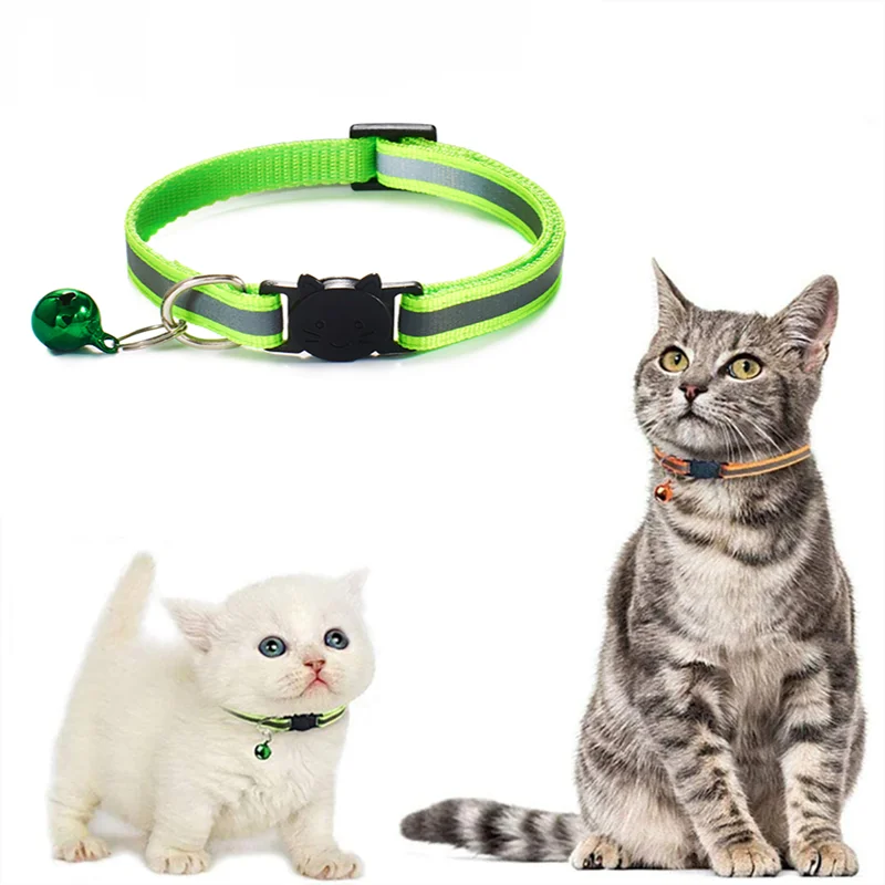 Cat Collar Personalized Nylon Dog Collar Night Safety Adjustable Reflective Dog Leash Pet Necklace For Puppy And Cat Accessories 2