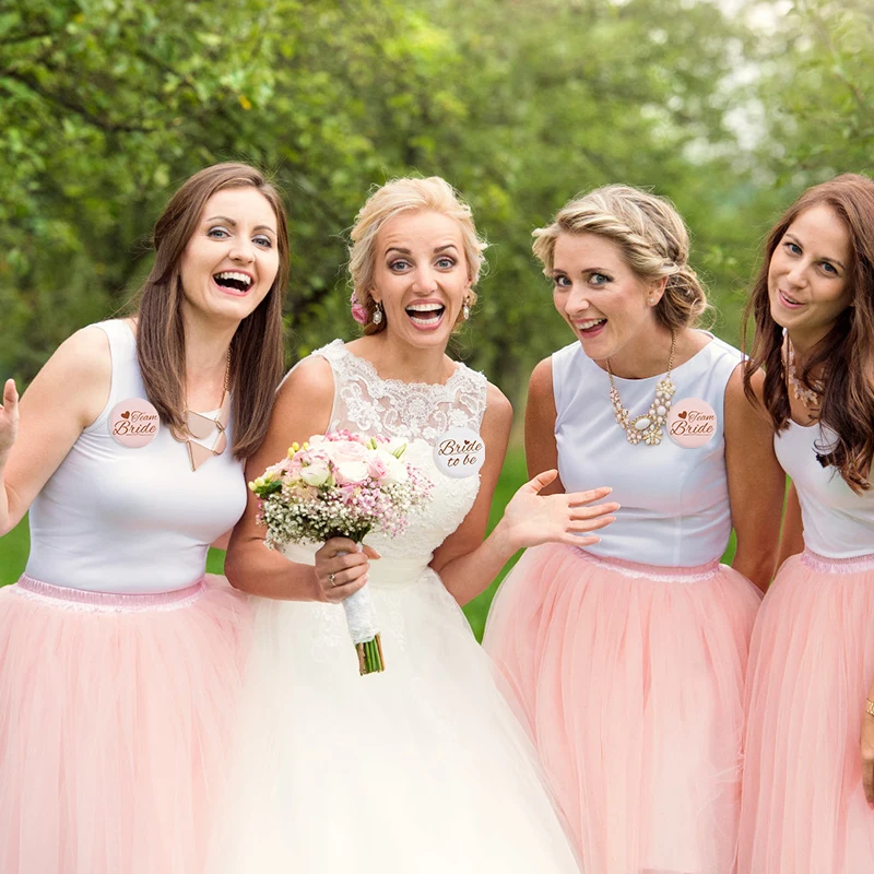 12/1pcs Bride to be Team Bride Badge for Wedding Bridal Shower Decoration Bridesmaids Gift Bachelorette Party Hen Night Supplies