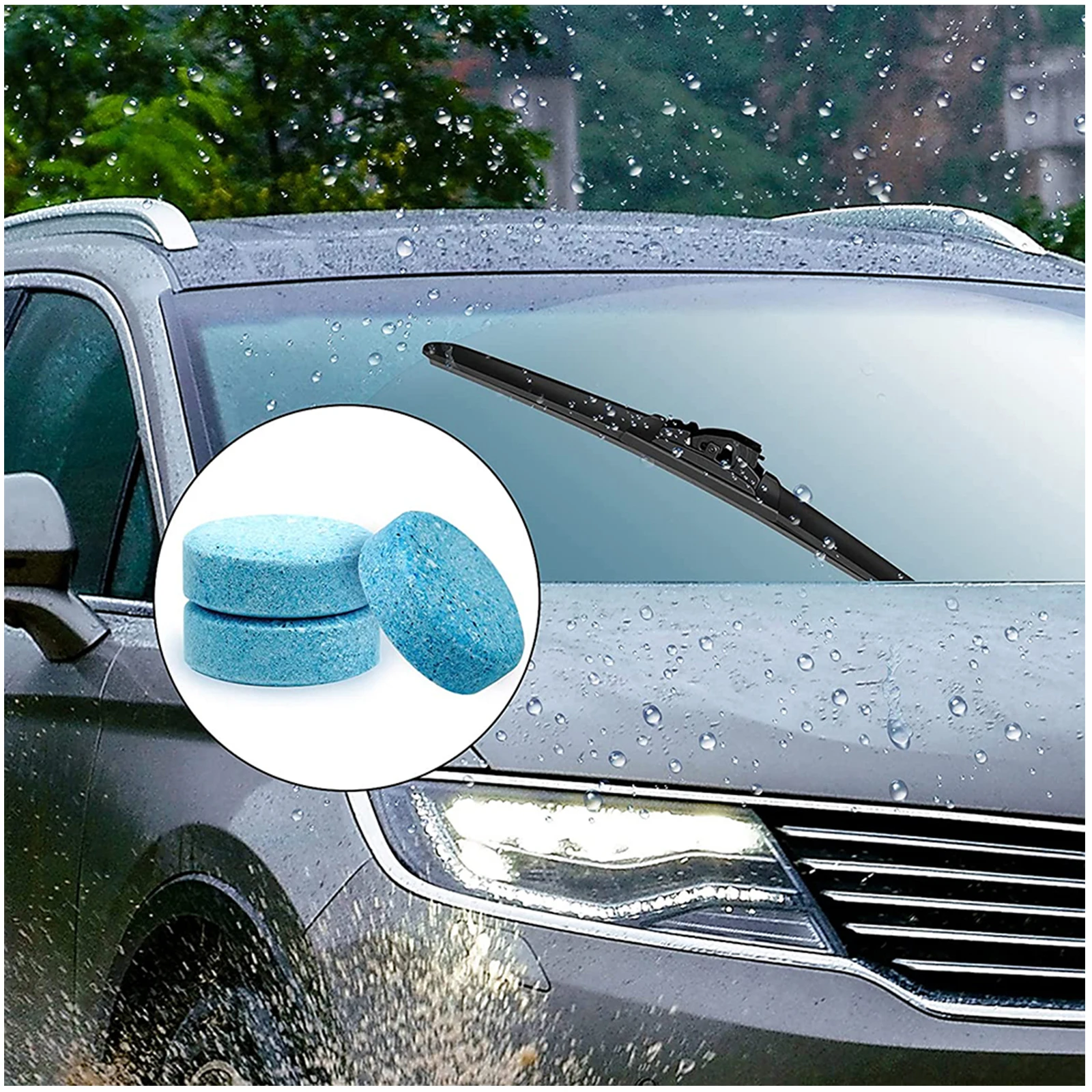 Windshield Cleaner Tablets 20/100PCS Solid Cleaner Car Windscreen Cleaner Effervescent Tablet Auto Wiper Glass Solid Cleaning Concentrated Tablets Detergen