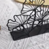 1pc Metal Ginkgo Leaf Napkin Holder,Tissue Holder For Restaurant Hotel Cafe,Dining Table Vertical Square Towel Paper Holder Base 5