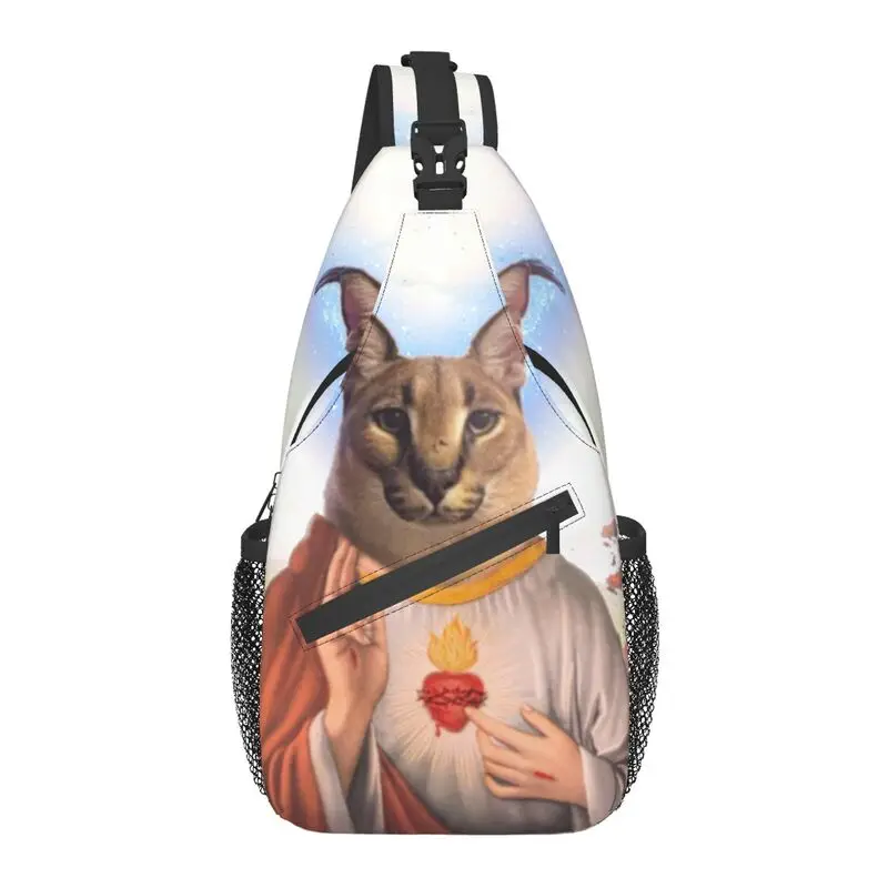 Grande floppa bebê meme estilingue peito saco personalizado caracal gato  crossbody mochila de ombro para homens viajar daypack - AliExpress