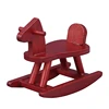 Mini Portable Dollhouse Ride on Horse Decoration Wooden Rocking Horse  1/12 Size  1