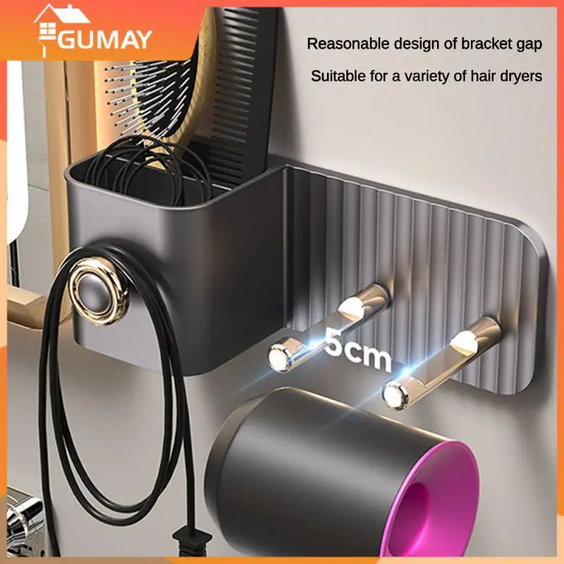 Plastic Hairdryer Holder Wall Dryer Cradle Without Drilling Hair Dryer Organizer Storage Box Toilet Blower Holder Bathroom Shelf