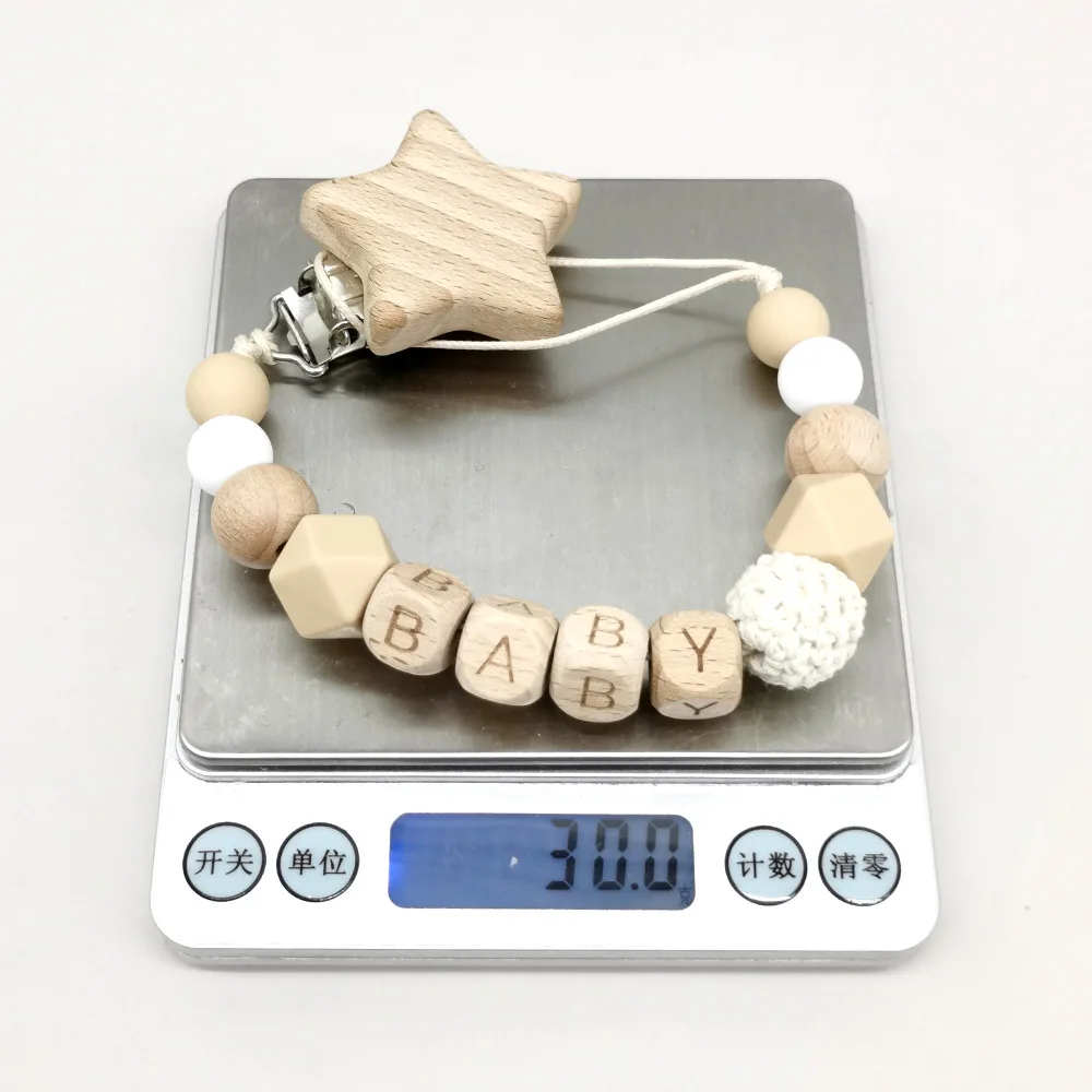 Custom Personalized Name Pacifier Holder Chain Safe Baby Soother Accessory