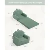 Kids Couch, 2-in-1 Soft Toddler Couch Fold Out, Toddler Chair Comfy, Convertible Sofa to Lounger with Cute Shell Designs, Green 4