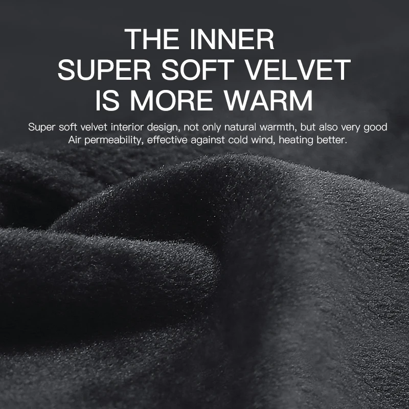 Autumn Winter Outdoor Sports Plush Insulation Touchscreen Skiing Cycling Cold Resistance Bicycle Motorbike Gloves Men Black