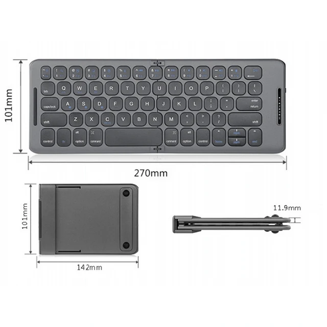 Clavier USB type-c sans fil Bluetooth pliable, compatible avec