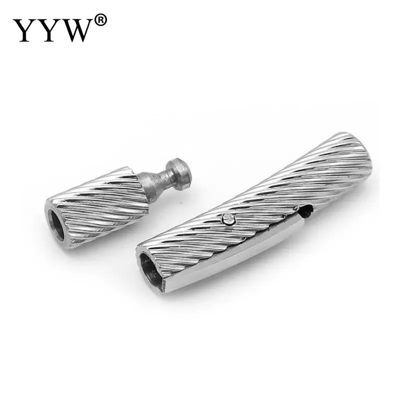 5Pcs Stainless Steel Bayonet Clasp 2/3/4/5/6/7/8mm Hole Pushlock Lace Buckle Leather Cord Clasps Bracelet Jewelry Making