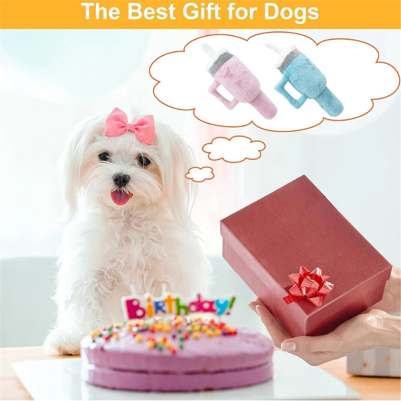 Cute Squeaky Dog Toys Cup Pet Plush - PeticaDeals