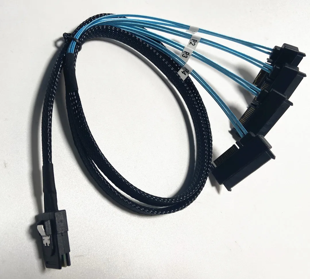 

Mini SAS 36P SFF-8087 to 4 SFF-8482 Connector с кабелем питания SATA 3FT 1M