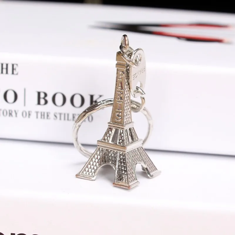 NUOBESTY 12 Pz Torre Eiffel Portachiavi Retrò Borsa Borsa Charms Souvenir Francesi Portachiavi Regali Oro/Argento/Bronzo