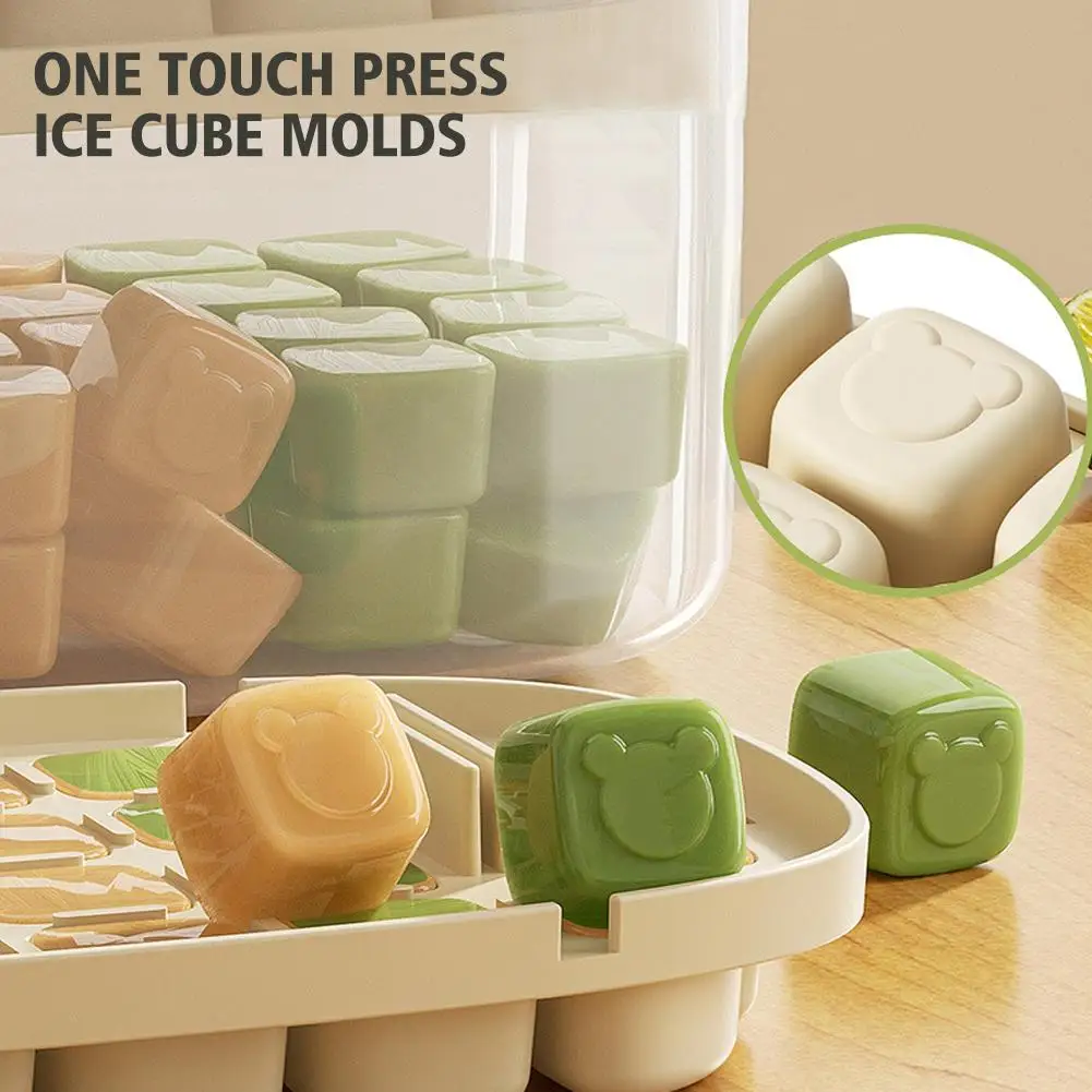 

Press Ice Tray Ice Cube Mold Household Storage Frozen Release Ice Artifact Box Cube Ice Model To Easy Quick-freezing K2N9