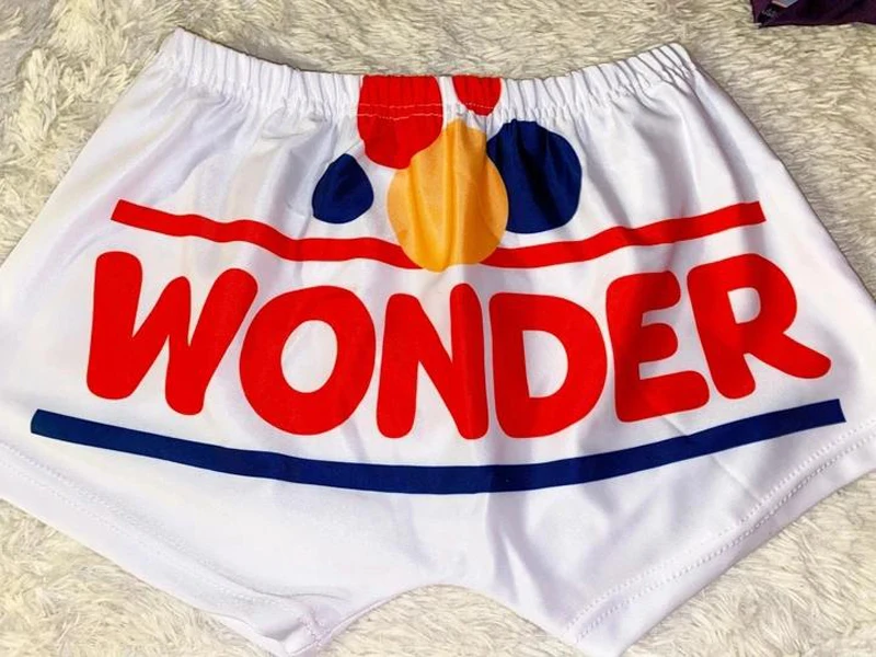 Description Picture 3 of itemSummer New Style Letter Printing Sexy Hip-Lifting High-Waist Elastic Ladies Large Candy Snack Shorts Women's Shorts