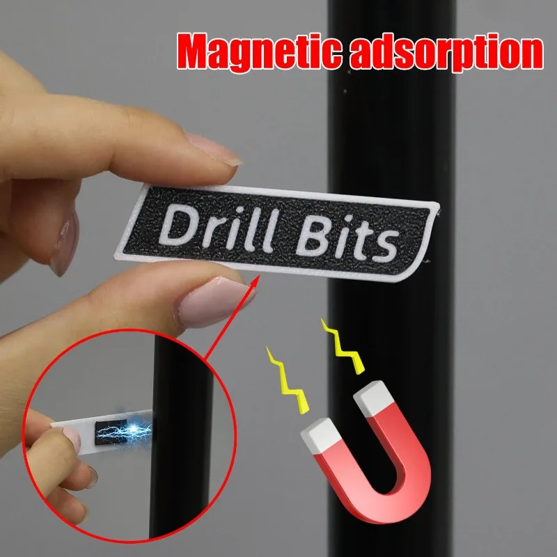 자석식 공구함 라벨 PLA 레드 블랙 자동차 서랍 정리 태그 재사용 가능 스티커 자동차 정비사 렌치 소켓 플라이어 캐비닛용