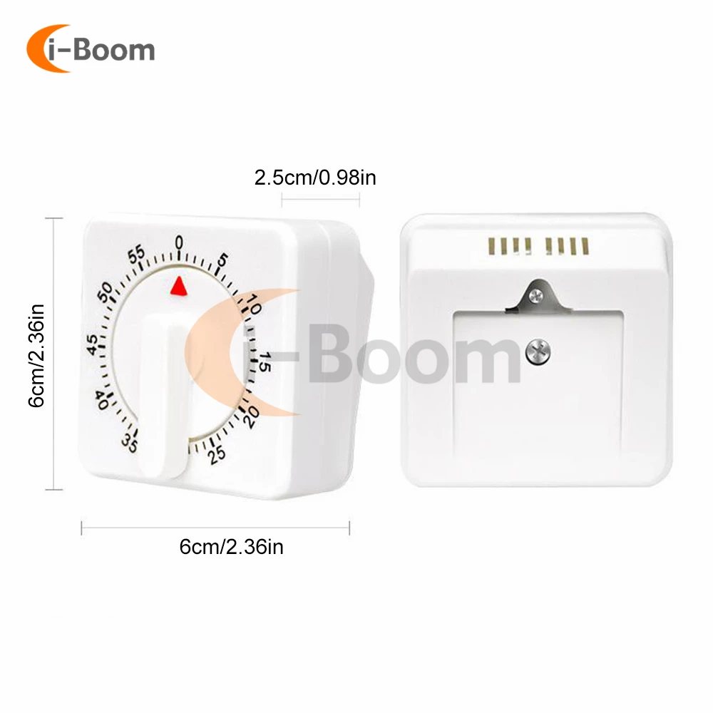 60 Minutes Kitchen Timer Count Square Cooking Up Alarm Sleep Temporizador Clock Mechanical Stopwatch Alarm Down Office Meeting 4